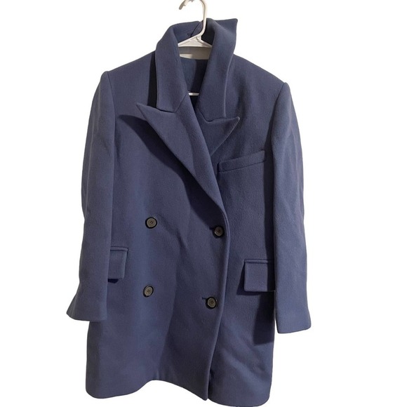 ETCH Wool Blend Blue Heavy Winter Pea Coat - Picture 3 of 16
